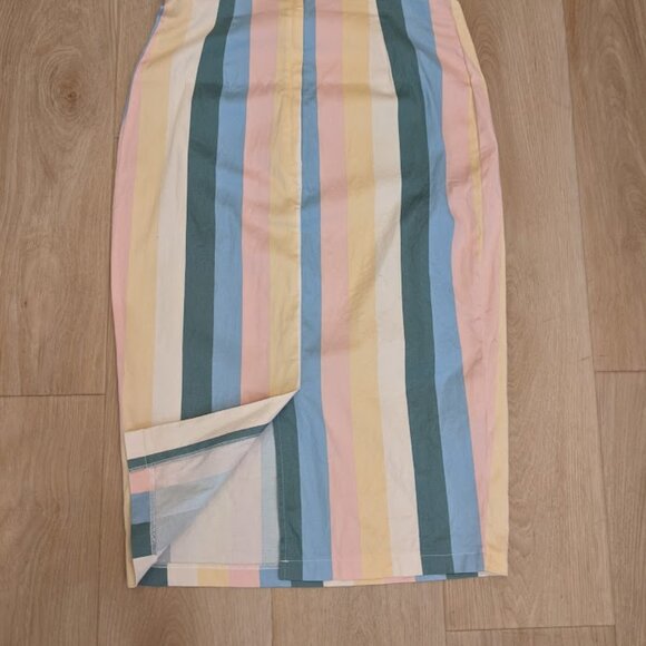 Collectif Sz S/US 6 Rainbow Stripe 50s Pinup Retro Rockabilly Pencil Dress - Picture 10 of 15